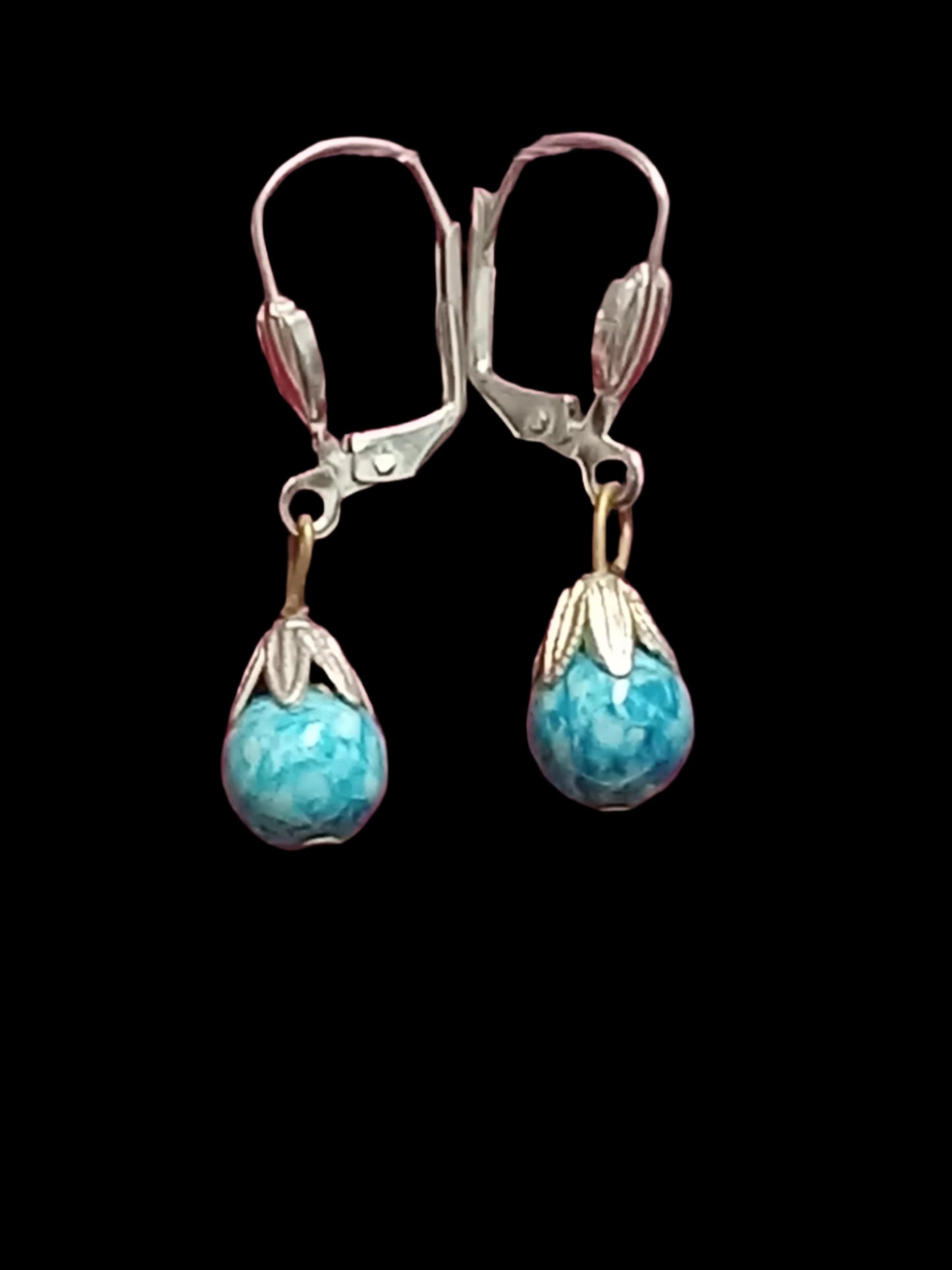 Vintage Blue Teardrop Earrings