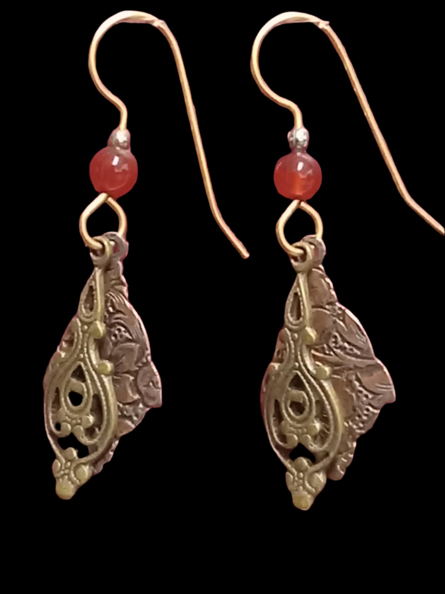 Carnelian and Copper Earrings