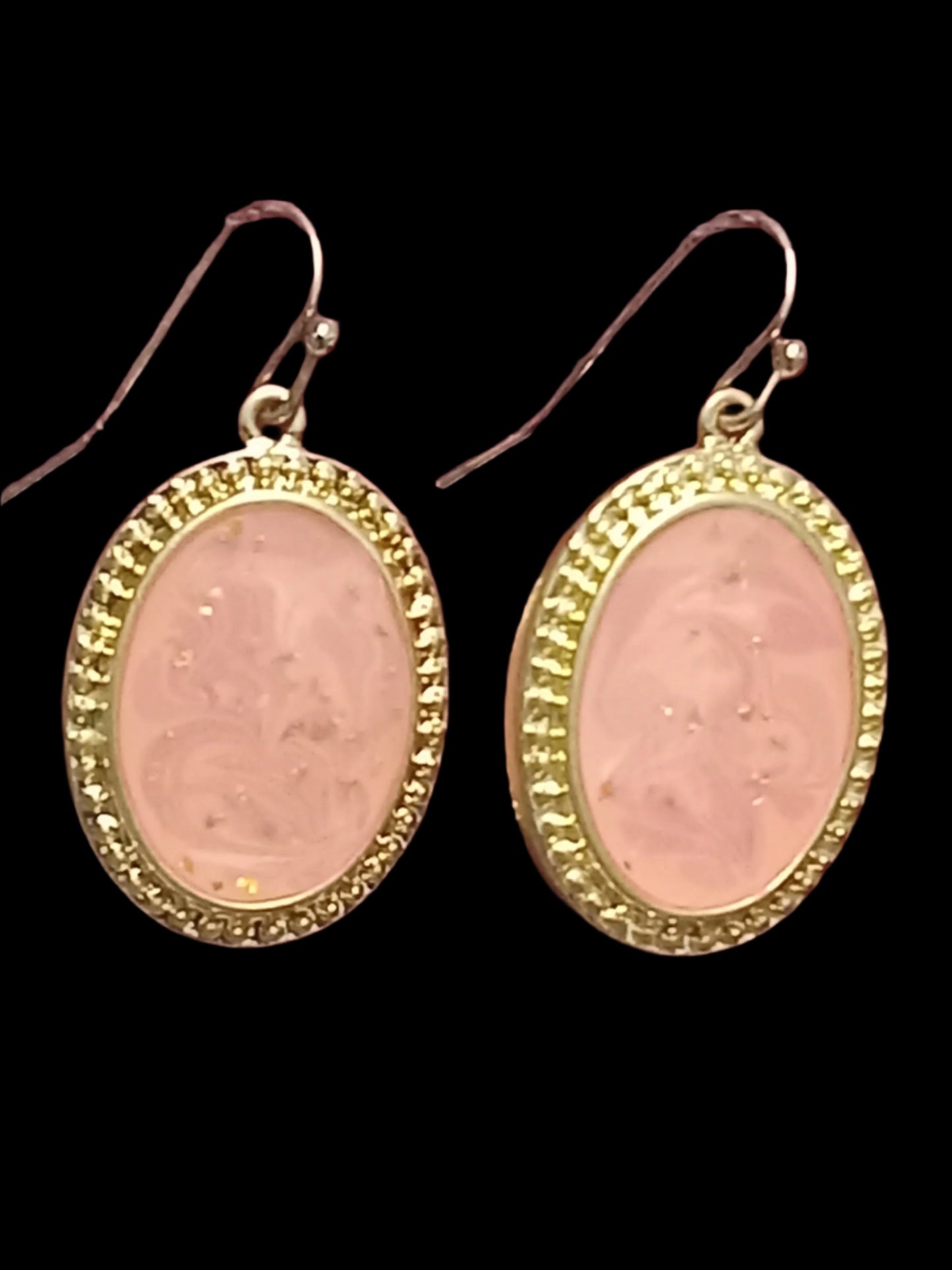 Vintage Pink Druzy Earrings
