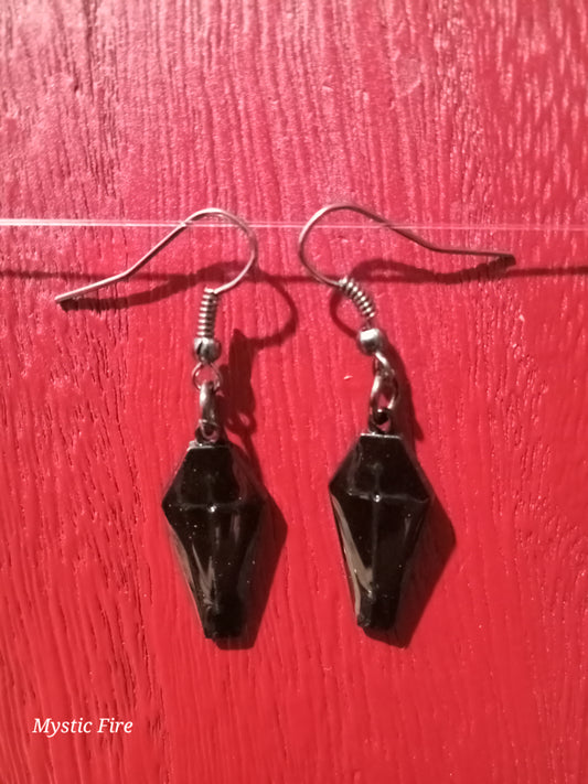 Black Coffin Earrings