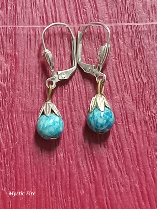 Vintage Blue Teardrop Earrings