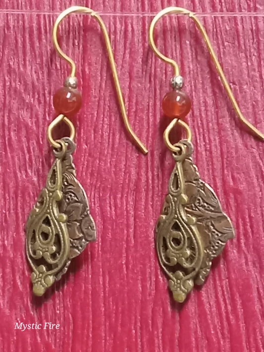 Carnelian and Copper Earrings