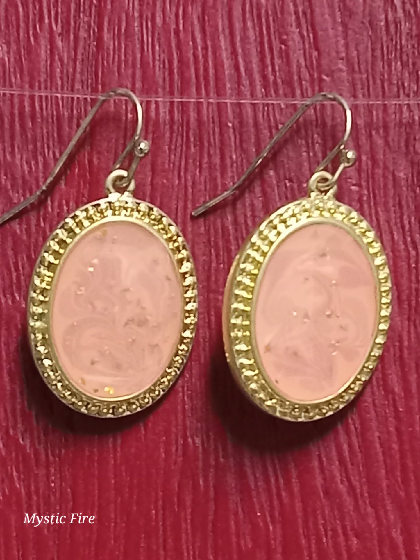 Vintage Pink Druzy Earrings