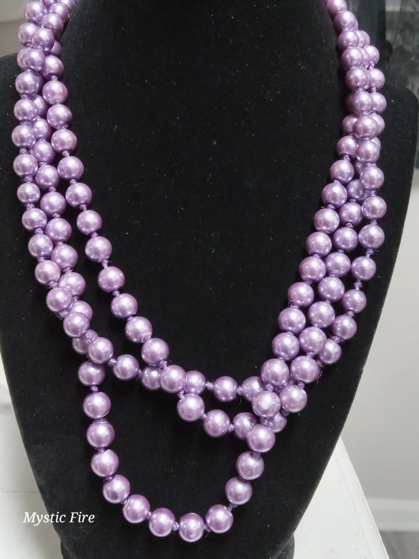 Purple Pearls Wrap Necklace