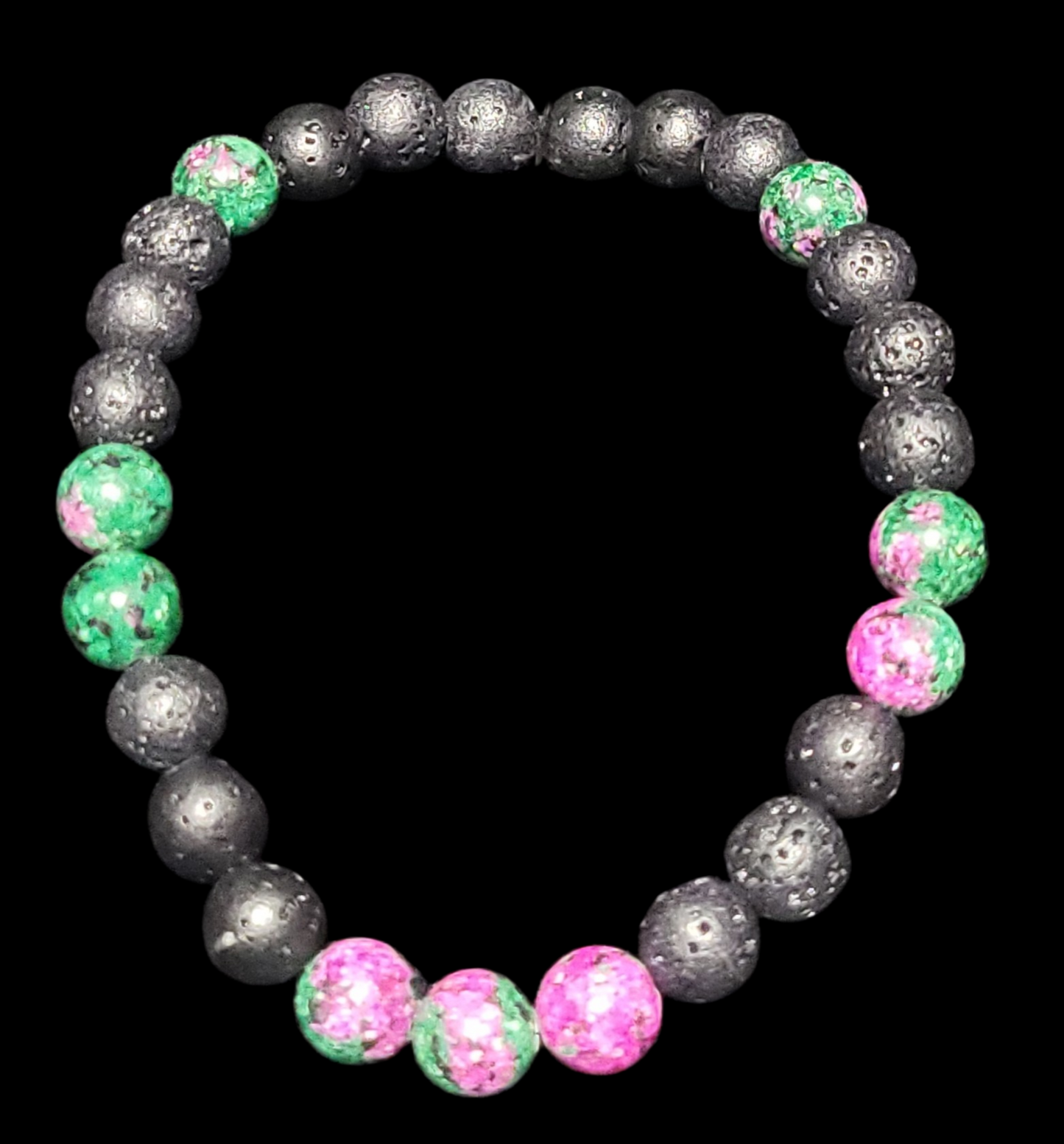 Lava Stone & Dyed Jasper Bracelet