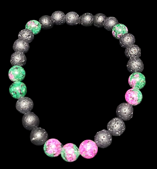 Lava Stone & Dyed Jasper Bracelet