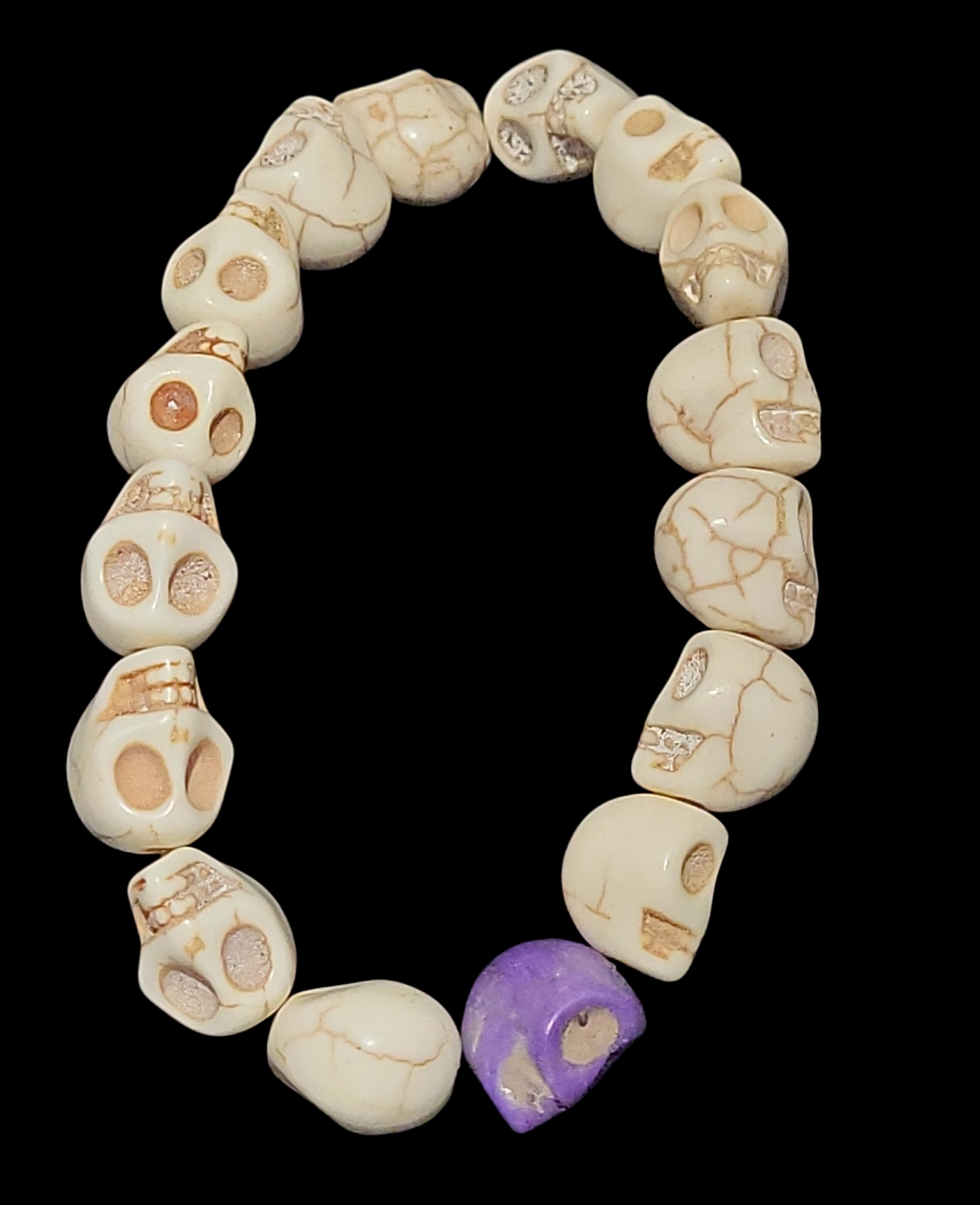 Jumbo Painted Turquoise Skull Bracelet