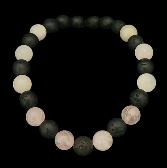 Lava Stone & Rose Quartz Bracelet