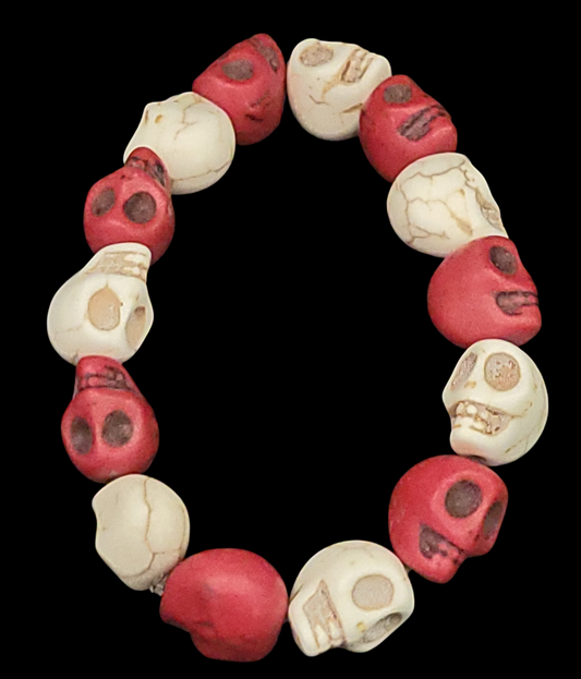 Jumbo Painted Turquoise Skull Bracelet