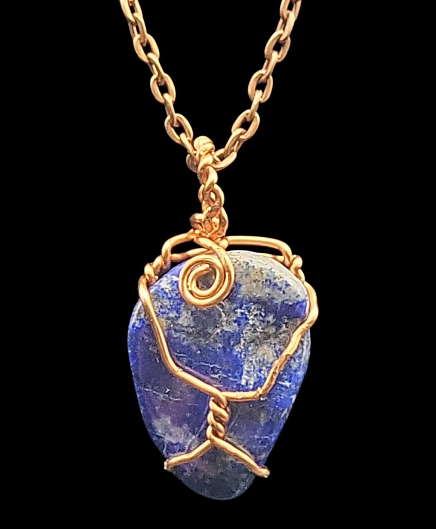 Wrapped Lapis Necklace
