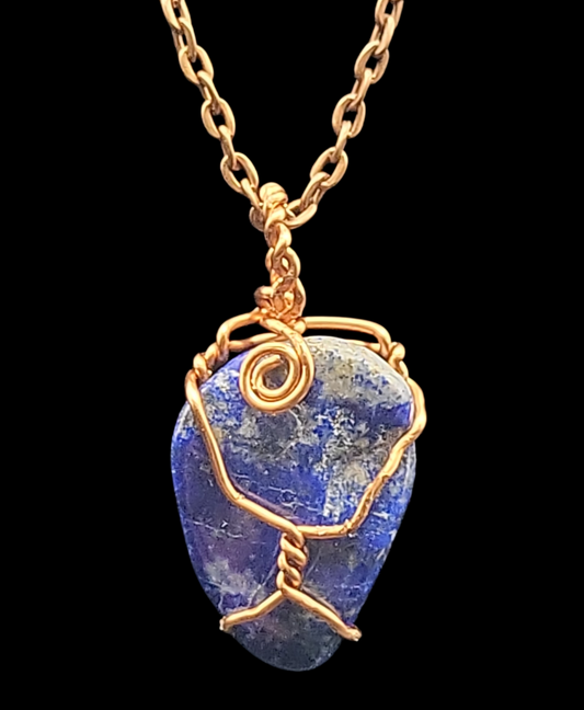 Wrapped Lapis Necklace