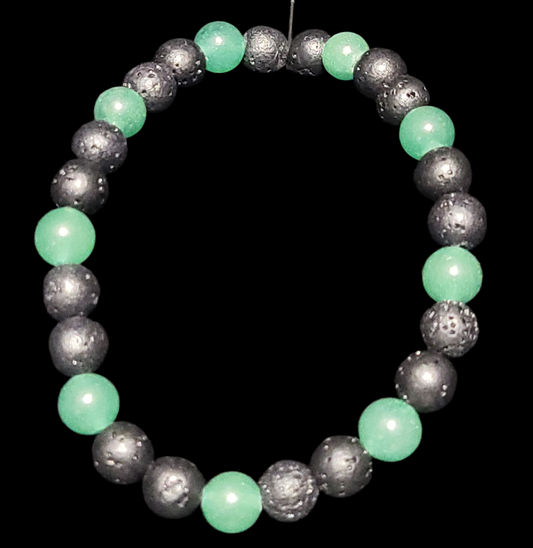 Lava Stone & Aventurine Bracelet