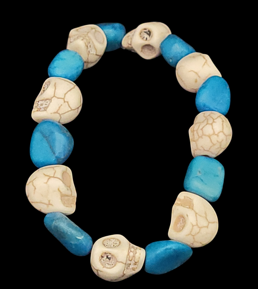 Turquoise & Skull Bracelet