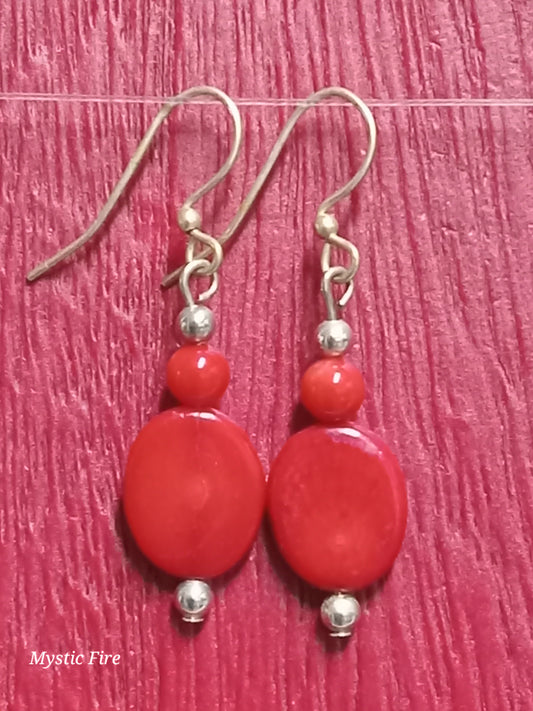 Vintage Red Coral Earrings